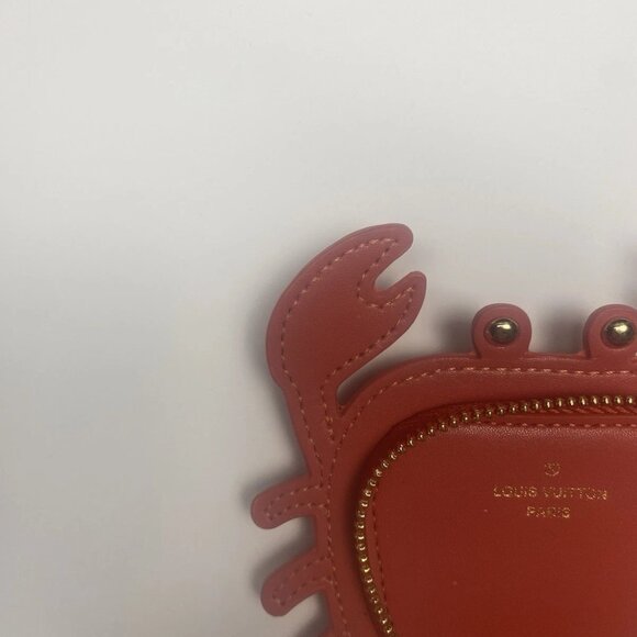LV Louis Vuitton Coin Pouch Charm Crab Bag Charm Keychain Orange M01929 - Picture 8 of 9